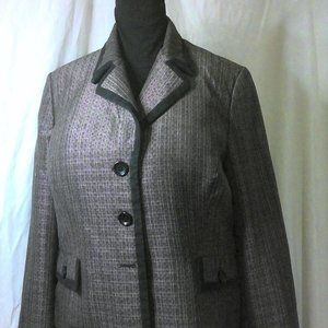 Jones Studio Brown Pattern w/Black Borders Blazer